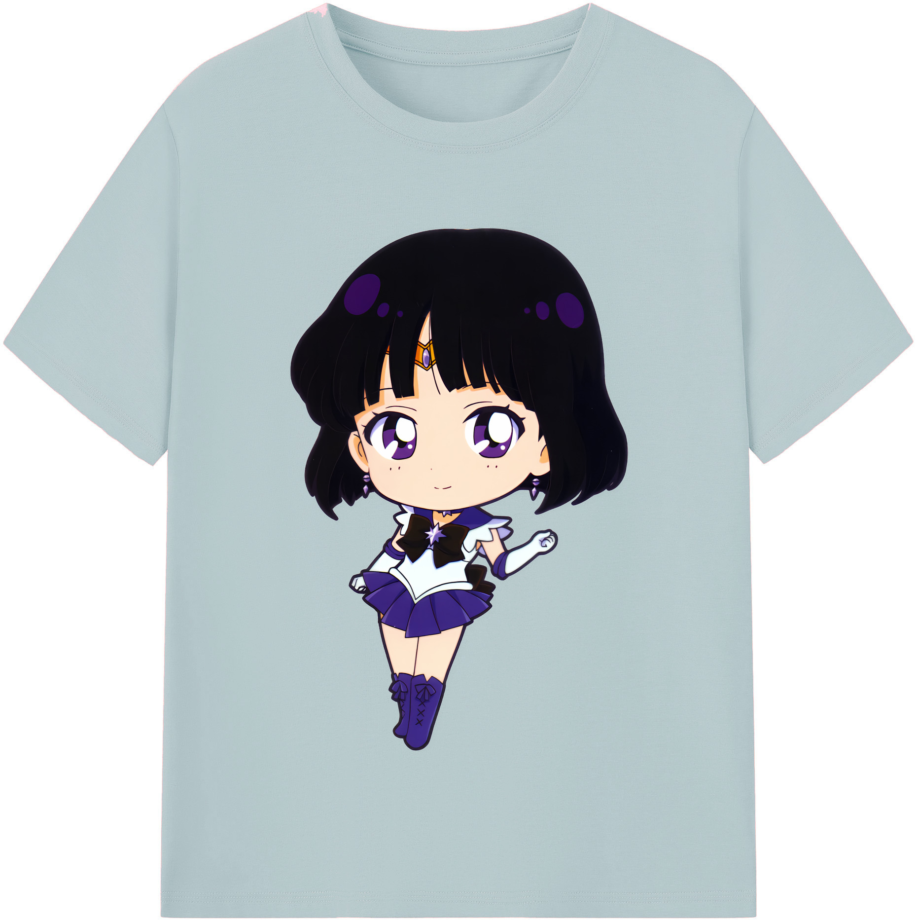 （画像用） 美少女戦士セーラームーン 土萠ほたる Sailor Moon Tomoe Hotaru （セーラーサターン；Sailor Saturn） 綿100％半袖Tシャツ（フロントプリント）